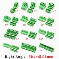 5Pair Pitch 5.08mm PCB Screw Terminal Block 2EDG 5.08mm 2P-12Pin Right Angle Plug-in Type Male Plug Female Socket Wire Connector