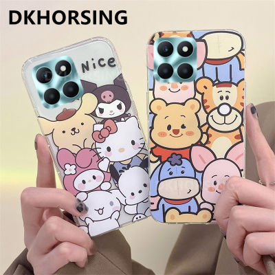 DKHORSING X6A เคสสำหรับ HONOR นิ่มใหม่/HONOR 90 5G / HONOR 90 Lite/ HONOR 70 Lite/ HONOR X5 Plus เคสลายหมีน่ารักกันกระแทกเคสโทรศัพท์แบบใส Honor X6a X5plus