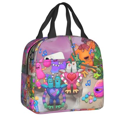 ▫✽✧ My Singing Monsters Insulated Lunch Bag for Women Portable Play Game Cooler Thermal Lunch Tote Kids School Children