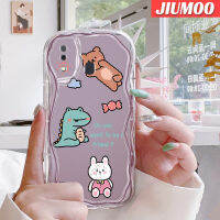 JIUMOO เคส M10s A32 A20 A30ลายกระต่ายหนังจระเข้เคสเนื้อครีมนิ่มกันกระแทกเคสโทรศัพท์โปร่งใสปลอกสำหรับ Samsung เจลป้องกันการตกหล่นของฝาครอบป้องกันเลนส์กล้องถ่ายรูป