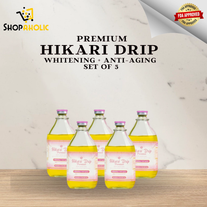 Hikari drip (set of 5) complete set glutathione drip set for whitening