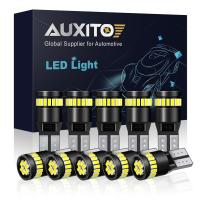 AUXITO T10 LED Canbus W5W 10ชิ้น,อะไหล่รถยนต์หลอดไฟไฟเคลียร์ตำแหน่งจอดรถไฟแผนที่ภายในโคมไฟการอ่านรูปทรงกลม12V สีขาว