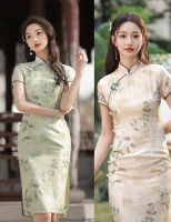 ปรับปรุง Cheongsam ดอกไม้ฤดูใบไม้ผลิฤดูร้อน2023ชุดย้อนยุคจีนใหม่ของสาธารณรัฐจีนสามารถสวมใส่โดยผู้หญิงทุกวัน