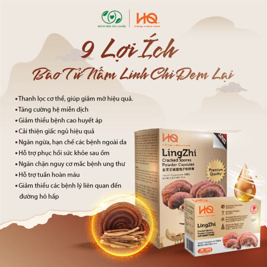 Combo 9 hộp viên uống bào tử nứt nấm linh chi hq lingzhi giúp tăng cường - ảnh sản phẩm 2