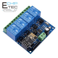 1ชิ้นโมดูล WIFI ESP-01ใน ESP8266สำหรับสมาร์ทโฮม IoT ตัวควบคุมแอพพลิเคชั่นเฟอร์นิเจอร์อัจฉริยะ4ช่องสัญญาณรีเลย์ WIFI DC 12V