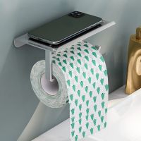 Stainless Steel Toilet Paper Holder Bathroom Wall Hanging Paper Phone Holder Shelf Storage Hook Tissue Toilet Paper Roll Holder Toilet Roll Holders