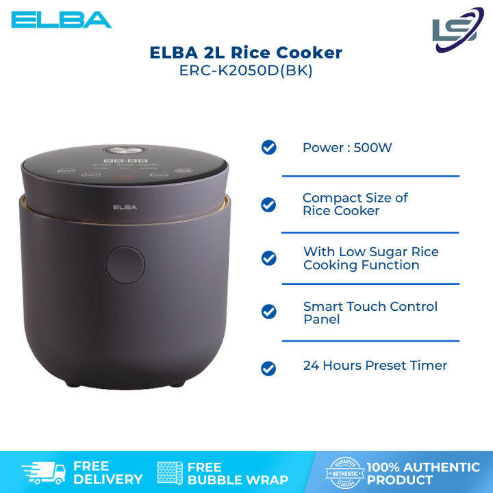 ELBA 2L Rice Cooker ERCK2050D(BK) With Low Sugar Rice