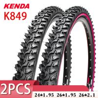 2ชิ้น KENDA จักรยานเสือภูเขายาง K849ลวดเหล็ก24 26นิ้ว24*1.95 26*1.95 2.1สีดำยางสายสีแดงข้ามประเทศจักรยานยางชิ้นส่วน