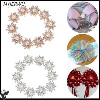 MYIERWU 10PCS 16MM ตกแต่งเสื้อผ้า เครื่องประดับกิ๊บ ชุบ หัวเข็มขัดไข่มุก ตัดเย็บเสื้อผ้า ปุ่ม Rhinestone ปุ่มเกล็ดหิมะ