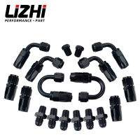 LIZHI- 6 AN AN-6ตรง180องศาอลูมิเนียมหมุนท่อ End Fitting อะแดปเตอร์น้ำมันเชื้อเพลิงสาย NPT ปลั๊ก LZ-SL10NPT-BK