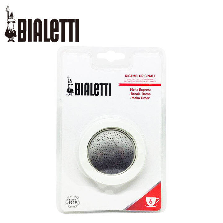 BIALETTI Moka Express 6Cup Replacement Filter and 3 Gaskets , White