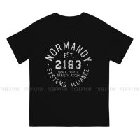 Top Tees SSV Normandy Athletic Mass Effect เกม Tshirt ผ้าฝ้าย Crewneck ผู้ชาย Streetwear Harajuku ผู้ชาย T เสื้อ