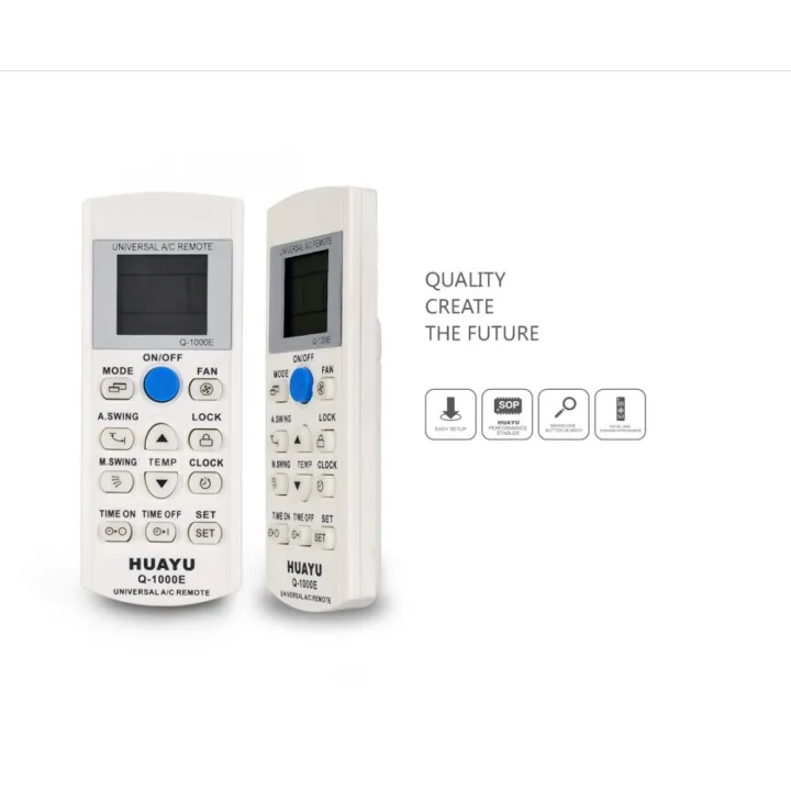 Huayu Q-1000E LCD A/C Remote Control For Majority of Aircon Brands ...