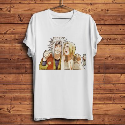 Gama Sennin Jiraiya And Tsunade Funny Anime T Shirt Men New White Casual Tshirt Short Sleeve Japan 100% Cotton Gildan