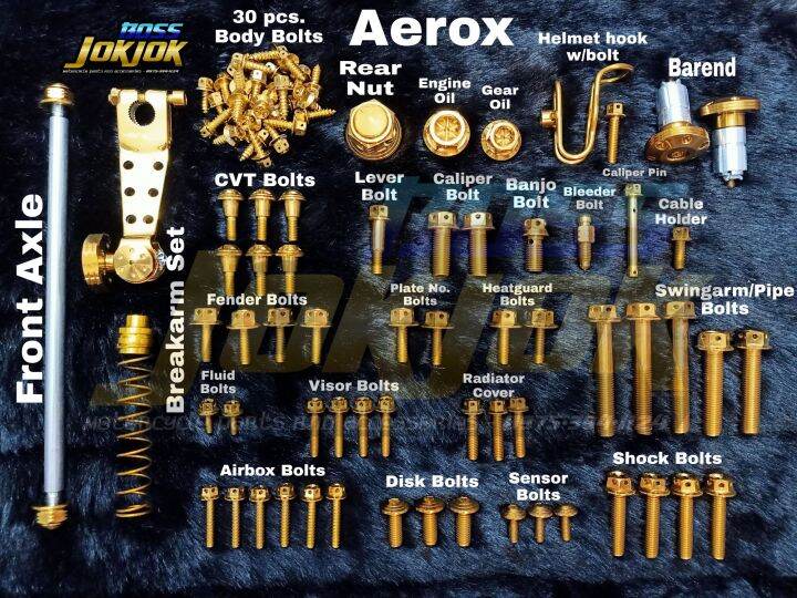 Aerox Gold Bolts Full Set (V1/V2) Lazada PH