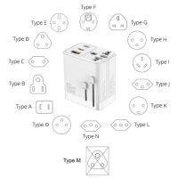 PSDA 3D UV 3พอร์ต65W GaN Super Fast USB C Power Adapter Universal US EU AU UK Plug Travel Charger หัว AC Socket