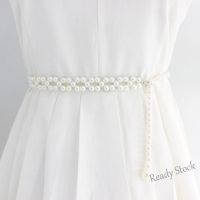 【hot sale】 ₪▫✽ B55 Hook Pearl Belt Las Dress Hanfu Accessories Thin Waist Chain Elegant Temperament Elastic Elastic Waist Seal GM475