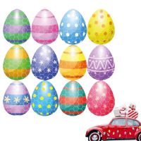 【cw】 Reflective Car Decorations Easter Magnets Automotive Egg Stickers