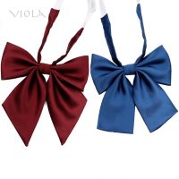 Glossy Polyester Satin Female Bowtie School Girl Uniform Butterfly Red Blue Chic Women Cosplay Party Bow Tie Knot Gift Accessory Nails Screws Fastener