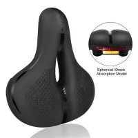 WEST BIKIMG Bike Saddle Comfortable MTB Bicycle Saddle Wide Seat Cushion with Reflective Strap Shock Absorption Cycling Saddles