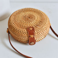 Yogodlns Round Straw Bags Women Summer Rattan Bag Handmade Woven Beach Crossbody Bag Circle Bohemia Bali Box