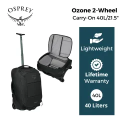 Osprey Ozone 2-Wheel Carry on 40L - Black