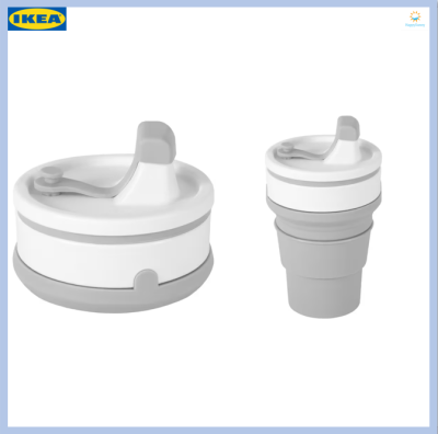 แก้ว แก้วน้ำ แก้วน้ำพับได้ สีเทาขาว ความจุ 350 มล. FRUKOSTMÅL ฟรุคอสมวล (IKEA)