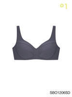 Sabina เสื้อชั้นใน Invisible Wire (ไม่มีโครง) รุ่น Function Bra รหัส SBO1206 สีเทาเข้ม