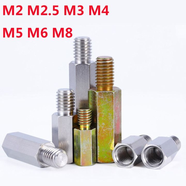 m2-m3-m4-m5-m6-m8-nickel-plated-hex-male-female-standoff-board-rack-stud-hexagon-threaded-pillar-pcb-motherboard-spacer-screws-nails-screws-fasteners