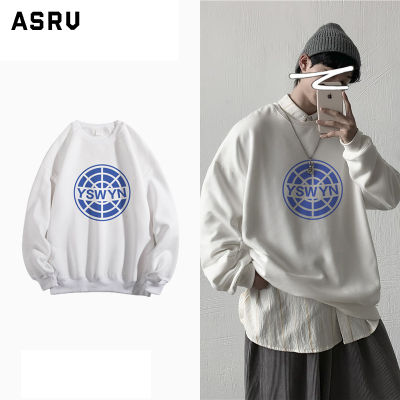 ASRV รอบคอขนแกะพิมพ์เสื้อกันหนาวผู้ชายฤดูกาลเย็นแนวโน้มนักเรียนหลวมทุกการแข่งขันเสื้อสวมหัวสบายๆด้านบน