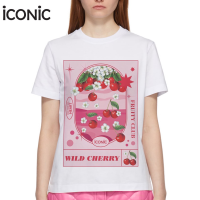 iCONiC CHERRY LABEL JUICE T-SHIRT #6665 เสื้อยืด พิมพ์ลาย น้ำผลไม้ รสเชอรี่ เสื้อยืดผญ เสื้อยืดผช เสื้อแฟชั่น เสื้อออกงาน เสื้อทำงาน เสื้อไฮโซ