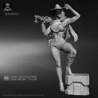 75mm Resin Fiugre Kits Futuristic Cowgirl Model Self-assembled TD-2189