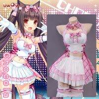 Emoque UWOWO NEKOPARA Chocola Traje คอสเพลย์ฮาโลวีนใหม่ไอดอลแคทราจแม่บ้าน Traje Vestido Chocola Baunilha Traje Teatral