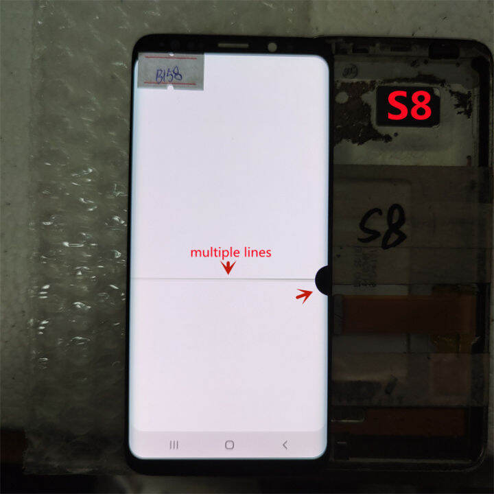 จอ-lcd-สำหรับ-samsung-galaxy-s8-amoled-ของแท้-g950-s8-g950f-จอแสดงผล-lcd-แบบสัมผัสหน้าจอแปลงเป็นดิจิทัลโดยใช้จุดสีดำหรือมีสาย