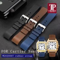 For Cartier Santos Sandoz Santos 100 Silicone Watch Strap Rubber watchband Men and Women Black 20 23mm