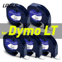 5ชิ้น12มิลลิเมตรฉลากสำหรับ Dymo LetraTag 91201 91202 12267เทปฉลากสีดำบนที่ชัดเจนสำหรับ Dymo LetraTag ฉลากชง LT-100h