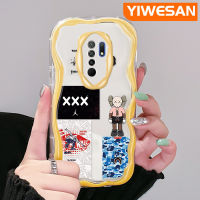 YIWESAN เคสสำหรับ Xiaomi Redmi 10 Prime 10C 9 Prime 12C POCO C55 POCO M2แนวโน้มแฟชั่นลวดลายกราฟฟิตีแนวสตรีทโค้งเคสใสเนื้อครีมใสฝาครอบป้องกันเคสมือถือ