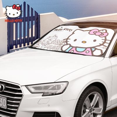 ของแท้ ม่านบังแดดรถยนต์ ฉนวนกันความร้อน ลายการ์ตูน Hello Kitty