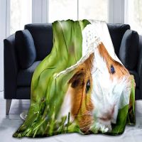 New Style Guinea Pig Flannel Throw Blanket King Queen Size Cute Animals Pattern for Bed Sofa Couch Lightweight Warm Super Soft Good Gift