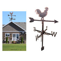 LazaraLife Rooster ตกแต่งกังหันลม Weather Vane สีดำ Garden Mount,สแตนเลส Weather Vane ฟาร์ม Retro ทนทานฉากทิศทางลมตัวบ่งชี้