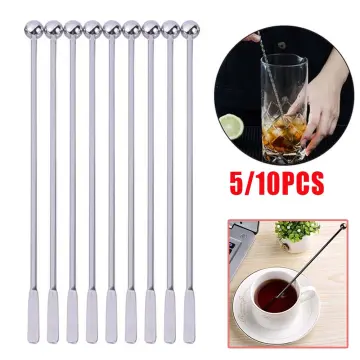 10pcs Swizzle Sticks Metal - Stainless Steel Mixing Cocktail