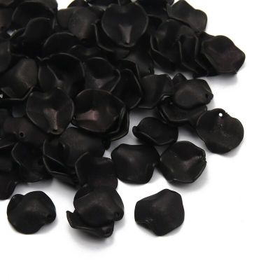 100pcs/Lot Black Petal Charm Matte Acrylic Beads Spacer Beads For Jewelry Making Handmade Necklace Bracelet DIY Accessories 15mm DIY accessories and o