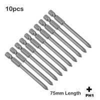 【cw】 10pcs 75mm Magnetic PH1 Phillips Screwdriver Bits Hand Tools 1/4 quot; Shank 4.5mm S2 Alloy Electric !