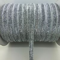 5yards/lot 3/8 "10mm Silver Glitter Velvet Ribbon For Headband Clips Bow Wedding Christmas Decoration Gift Wrapping  Bags