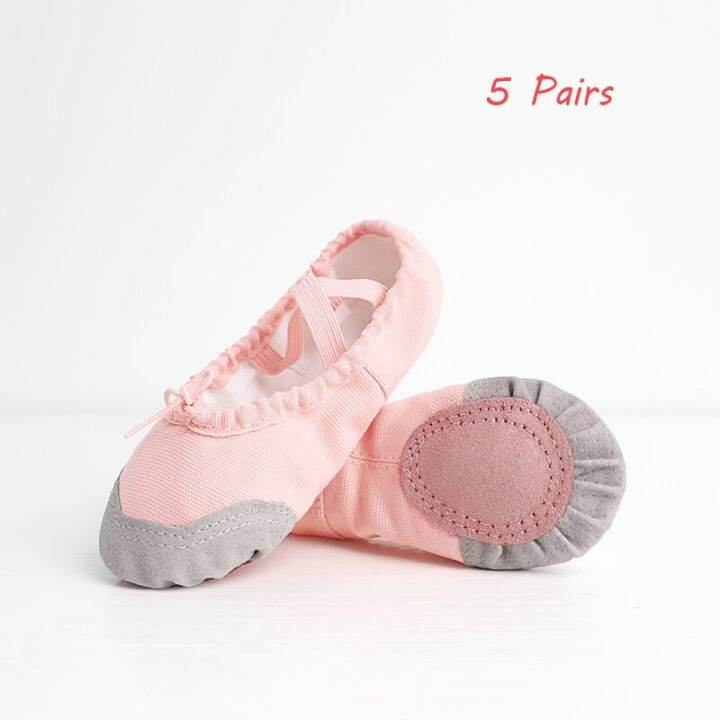 Girls Ballet Shoes Dancing Shoes For Women Soft Canvas Practice Shoes Leather So