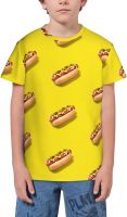 Taco Hamburger Hot Dog Pattern T- Shirt Short Novelty for Boys and Girl