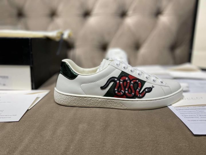 GIÀY GUCCI SNAKE EMBROIDERED SNEAKERS LIKEAUTH VIP 1:1 