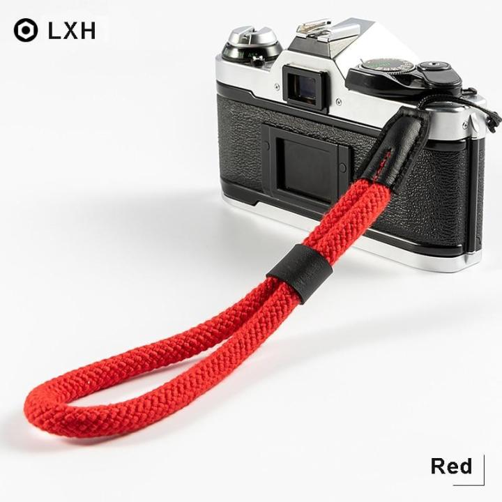 lxh-โพลีเอสเตอร์ผ้าฝ้ายดิจิตอลกล้องสายรัดข้อมือมือจับสำหรับ-fujifilm-โพลารอยด์-pentax-panasonic-สายคล้องกล้อง