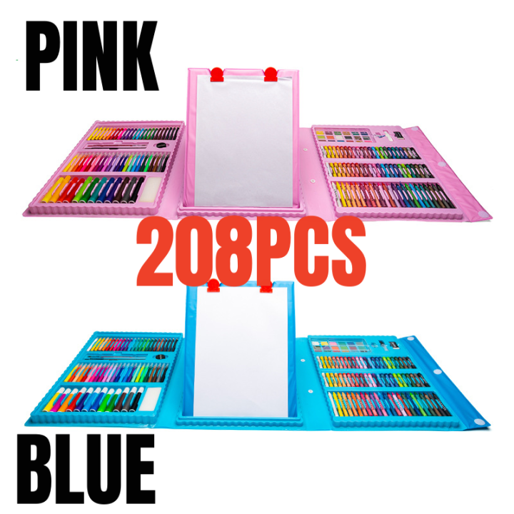 208PCS)Kids Painting Board Pen Colour Crayon Marker Pencil Drawing Art Set