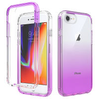 สำหรับ iPhone SE 2020 /Iphone 8 /Iphone 7ฮาร์ดใส2-In-1ชิ้นกลับและ Soft TPU กรอบกันกระแทกฝาครอบป้องกันโทรศัพท์กรณี